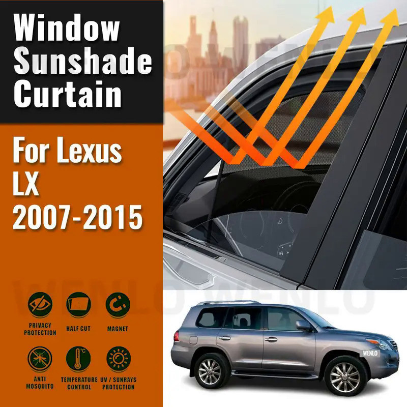 สําหรับ Lexus LX570 J200 2008-2021 Custom Fit กระจกบังแดดตาข่าย UV Protection Sun Visor ฝาครอบหน้าต่