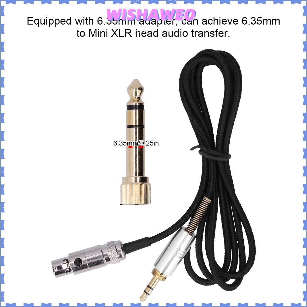 WISHAWEO สายหูฟัง, 6.35 มม./3.5 มม.ถึง Mini XLR อินเทอร์เฟซ Plug and Play หูฟังอัพเกรดสายไฟ, 2 M / 6