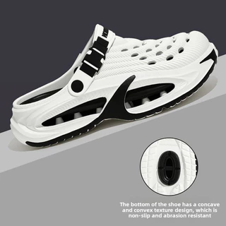 ASHALI ผู้ชายฤดูร้อน Breathable Anti-Slip Toe-Covered รองเท้าแตะกลางแจ้งสวมใส่ยาง Sole กีฬาชายหาดกันกระแทก S
