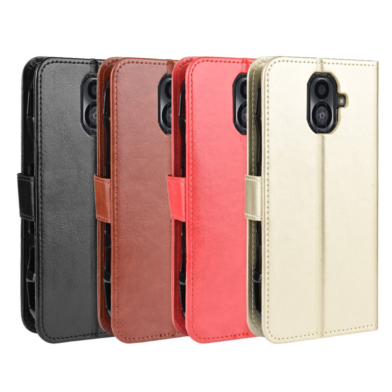 Kyocera G04 Phone Case Flip Kyocera Torque G04 Crazy Horse Pattern Leather Case Card Lanyard Wallet 