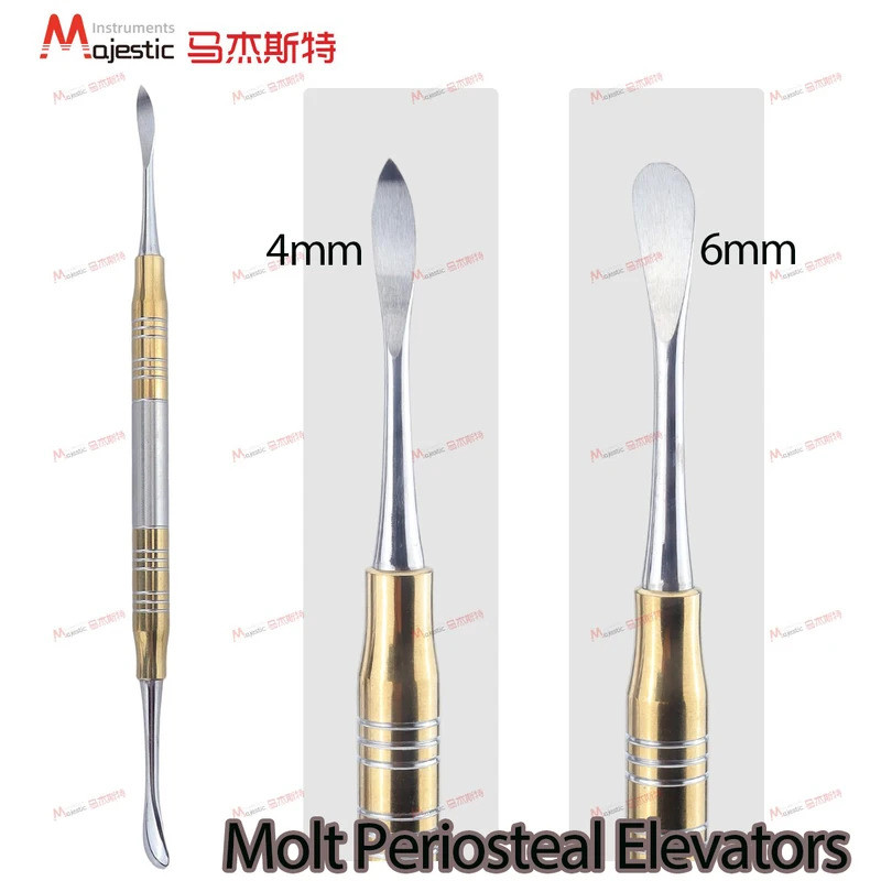 Molt ทันตกรรม Periosteal ลิฟท์ 9 ปลายคู่หดสะท้อนแสงช่องปากปริทันต์ศัลยกรรมแยกทันตกรรมสกรูลิฟท์