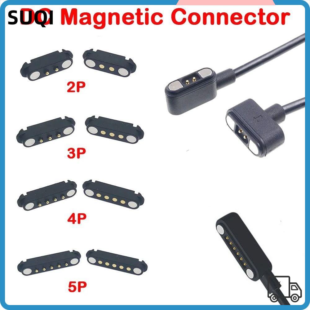 SUQI Pogopin Magnetic Connector, 2Pin 3Pin 4Pin 5Pin High Current DC Magnetic Pogo Pin Connector, 2A
