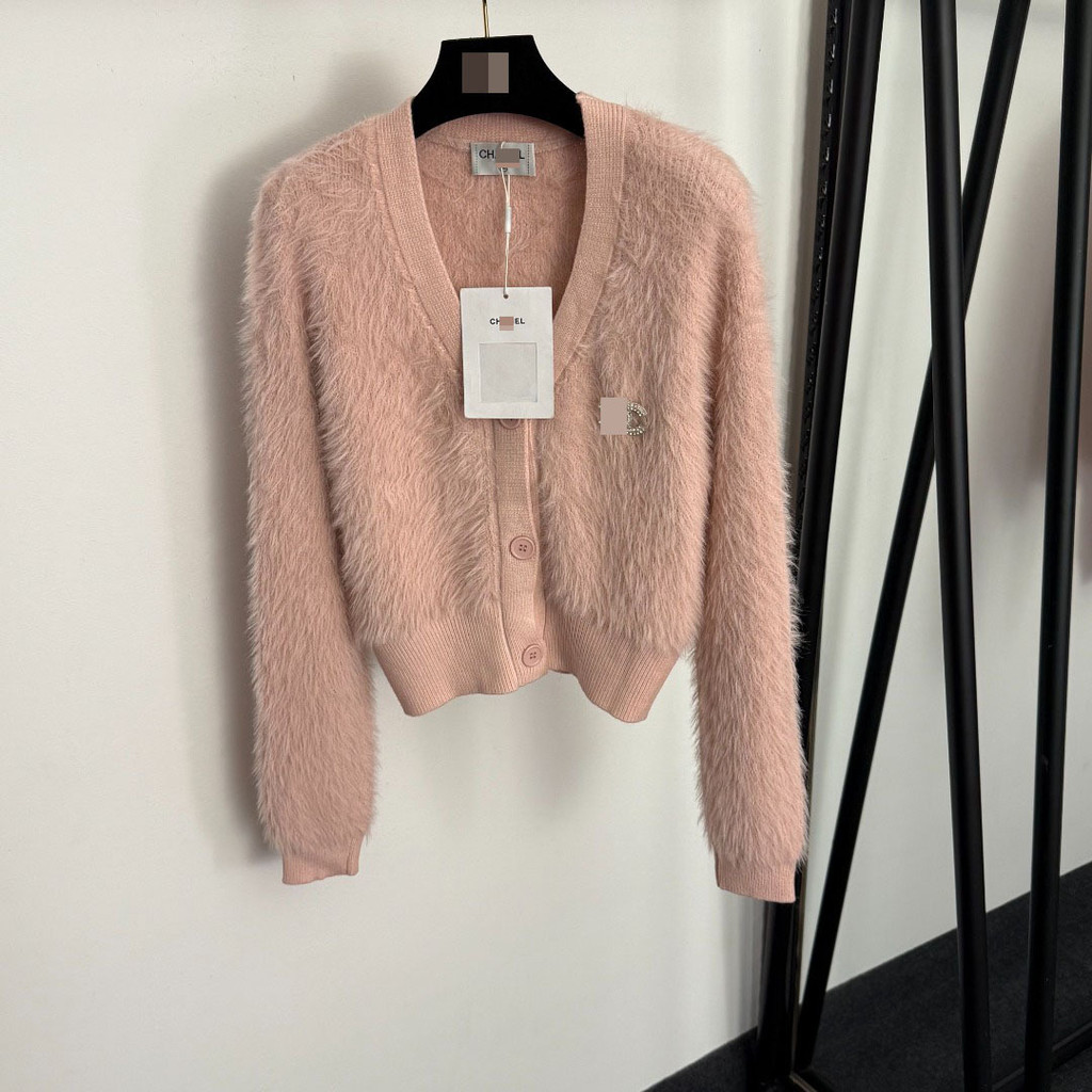 HSP0 CHA Temperament Slim-fit ดูดี Dopamine ผู้หญิงหรูหราอารมณ์ V คอยาวแขนยาวถักเสื้อสเวตเตอร์ถัก