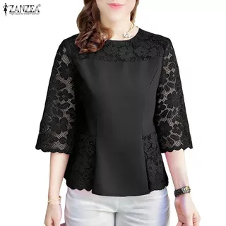 ZANZEA สไตล์เกาหลีสำหรับผู้หญิง เสื้อลุคหรูหรา มีงานปักลายลูกไม้และเนื้อผ้านุ่ม