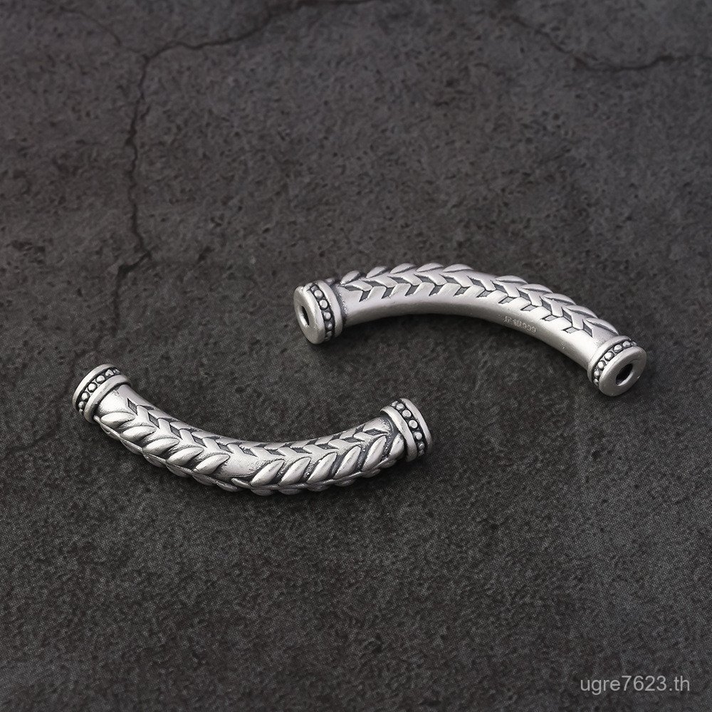 สร้อยข้อมือเงินแท้ Seiko แบบ Retro กับลูกปัดข้าวสาลี DIY สไตล์ 999ID42