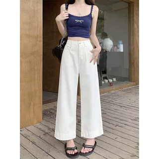 Laterme S-7XL 3 สี ผู้หญิงกางเกงยีนส์ ขายาว เอวสูงทรงกระบอกใหญ่