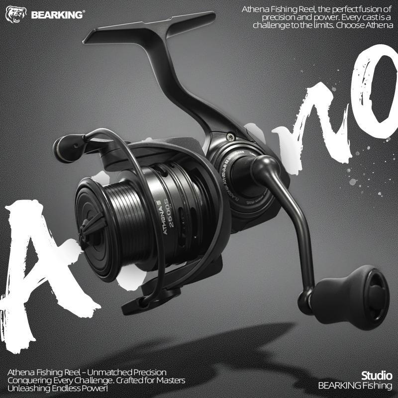 BEARKING ATHENA-B NEW Carbon Spinning Reel, 134G Ultralight Weight, อัตราส่วน 5.2:1, ลากสูงสุด 6KG, 