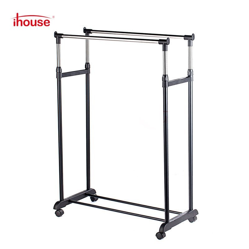 ราวแขวนผ้า ชั้นบาร์ขนาน ihouse Lift Ready Stock ไม้แขวนเสื้อสแตนเลสไม้แขวนเสื้อระเบียงแบบพับเก็บได้ใ