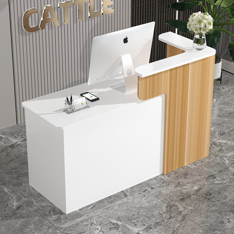 🍃 Reception desk wood cashier table shop small clothing store reception desk office coffee