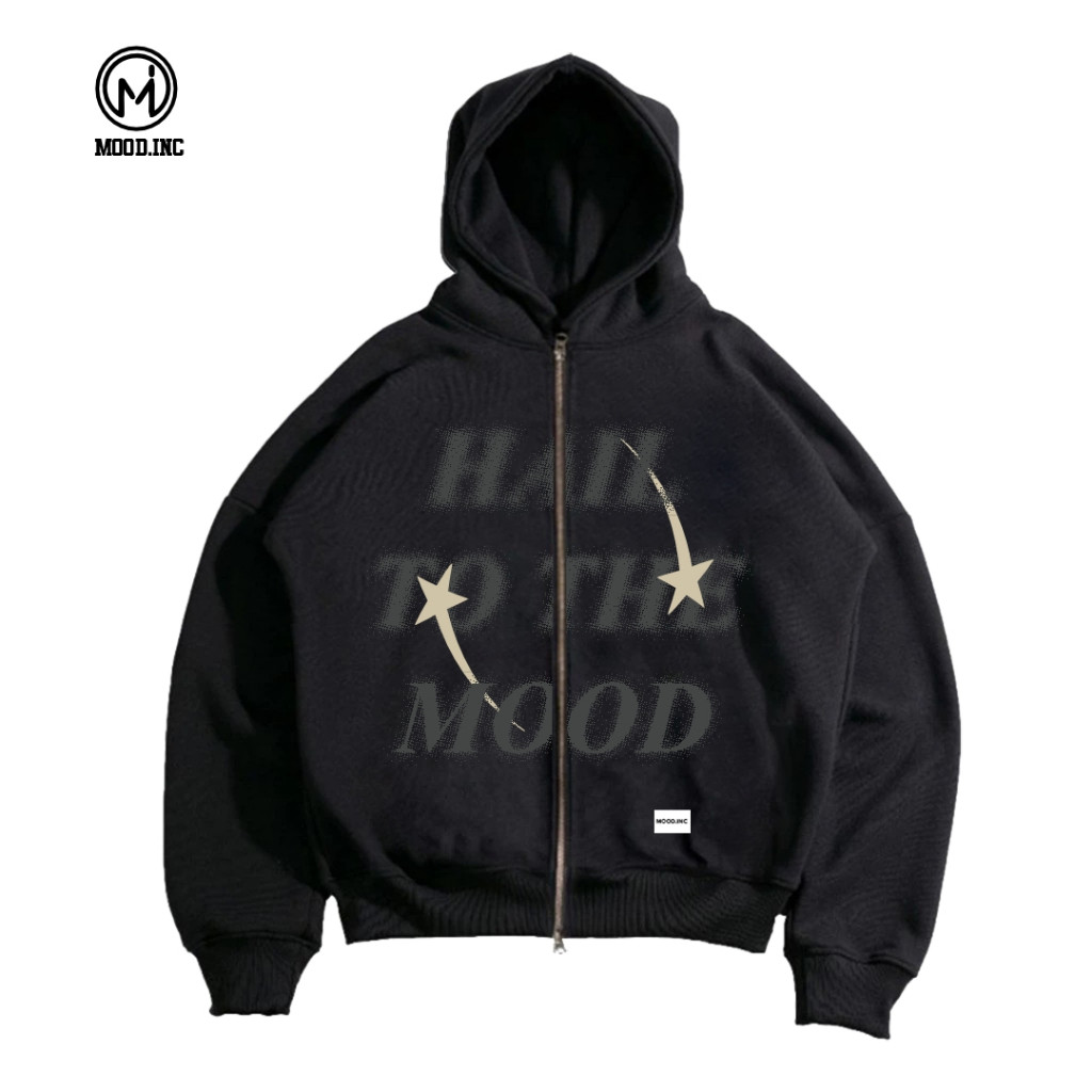 MOOD MOOD | Oversized BOXY ZIPPER HOODIE | HAILSTAR MOOD SWEATER