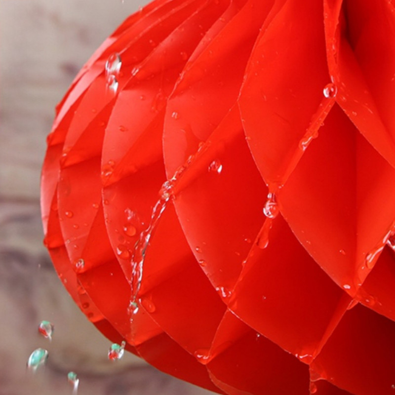 5/10ชิ้น พับรังผึ้งสีแดงกระดาษโคมไฟพรรคฉลองแขวนตกแต่งอุปกรณ์ปีใหม่ - รูปที่ 5