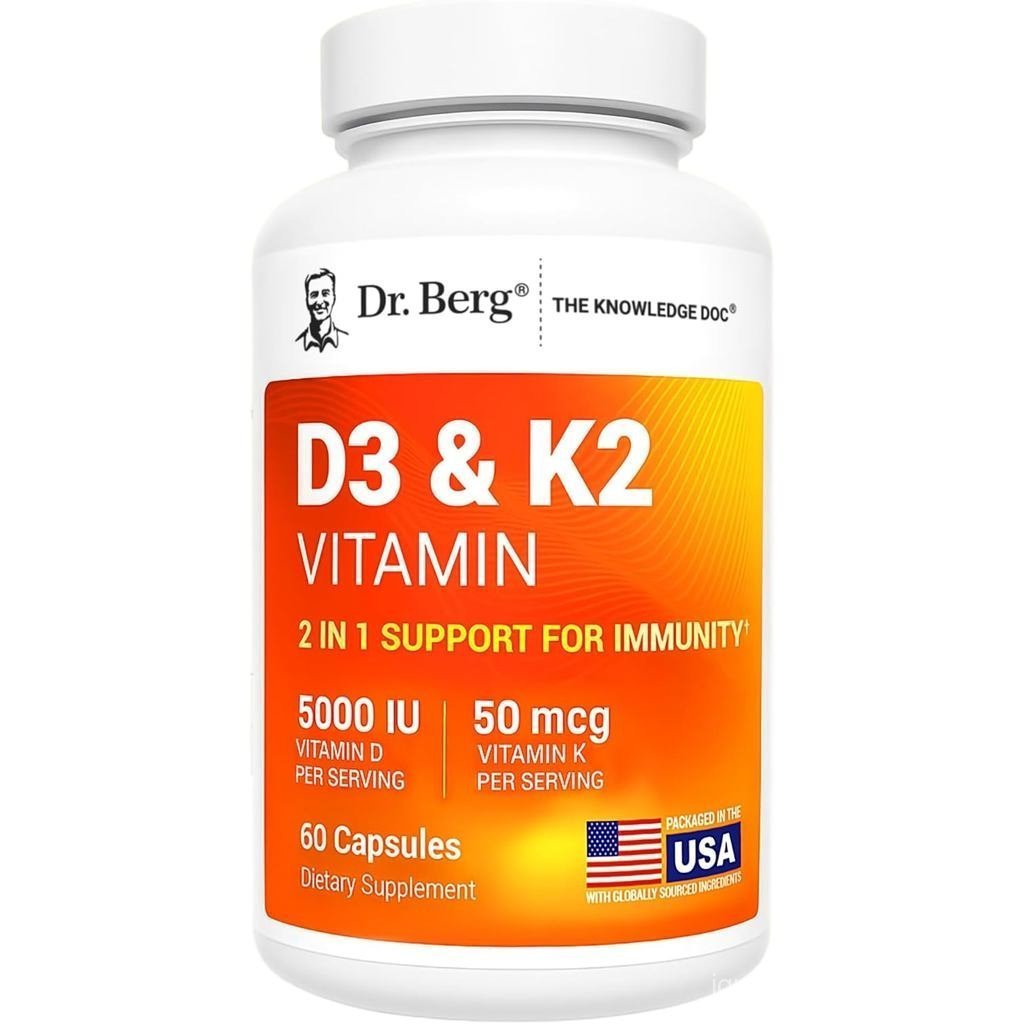 Dr. Berg Maximum Strength 7-in-1 Vitamin D3 K2 5000 IU | Naturally Derived D3 | 4X Lab-Tested & Veri