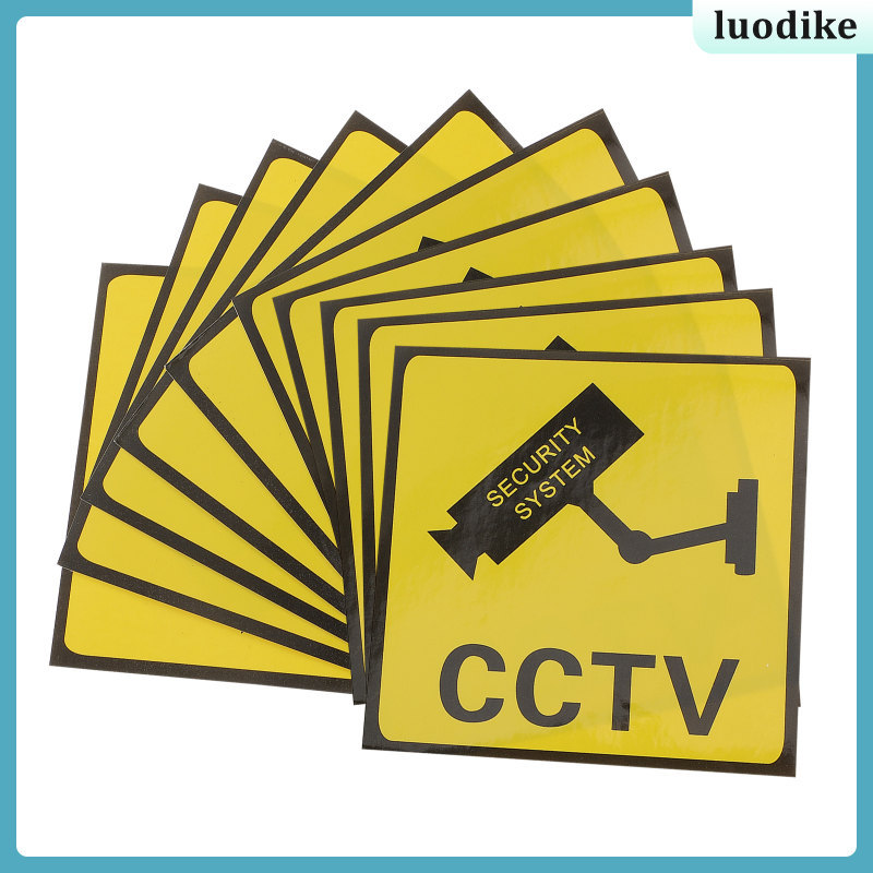 Monitor Sign Decal สติกเกอร์กล้องสะท้อนแสงบ้านกาว Fire Action Notice Sign15 ขนาดเล็ก Caution Decals 