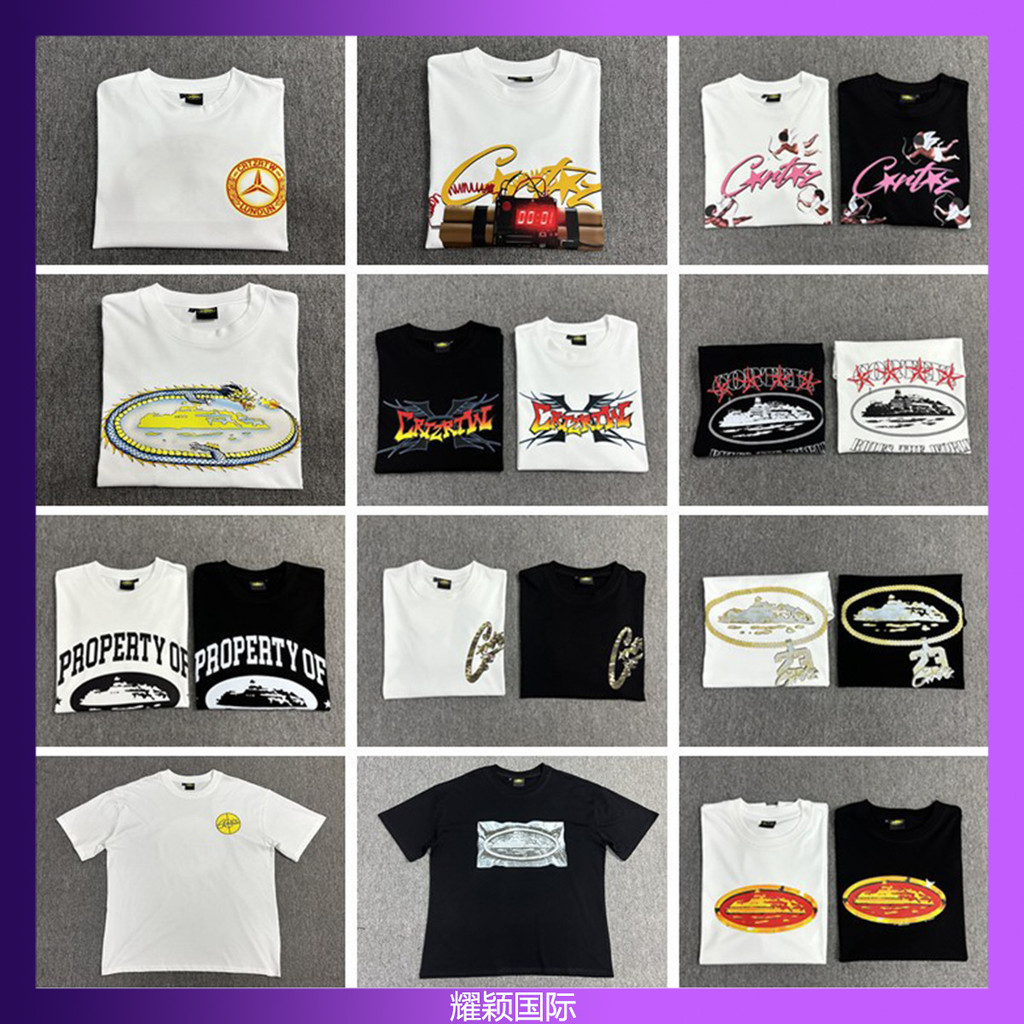 Corteiz เสื้อยืดแขนสั้นผู้หญิง Modal Runk เสื้อยืดแขนสั้น Retro Retro Retro Retro Retro Retro Retro 