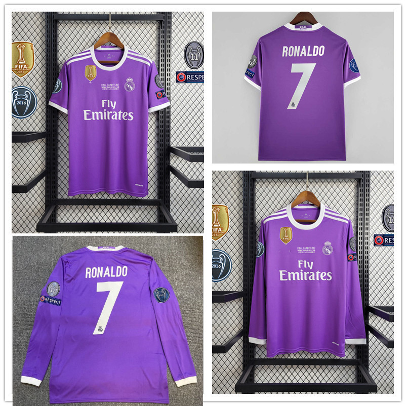 .CR7 Ronaldo 2016-17 Away Jersey สีม่วง สำหรับผู้ใหญ่และชาย