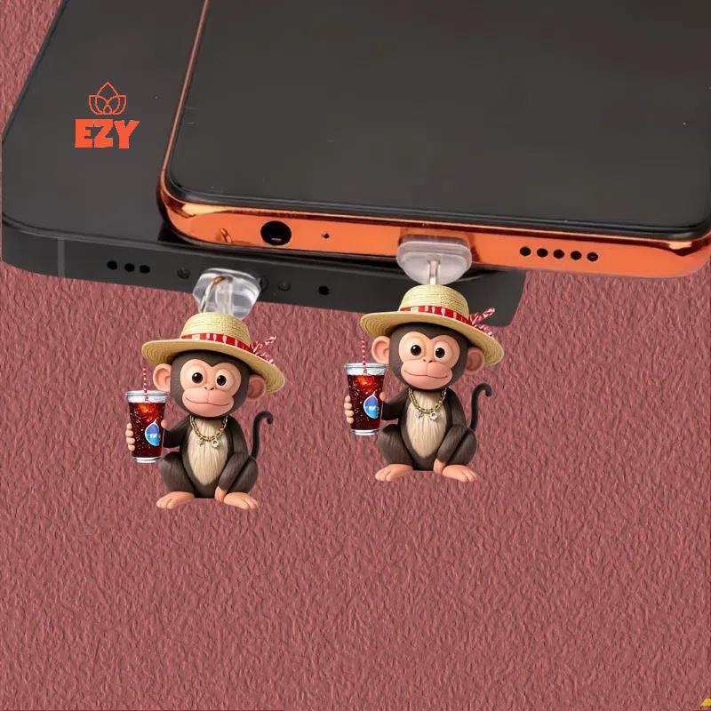 EZY อะคริลิคโทรศัพท์ปลั๊กฝุ่นจี้ 2D จี้แบนเหมาะสําหรับ /Type-C Universal โทรศัพท์อุปกรณ์เสริมใหม่