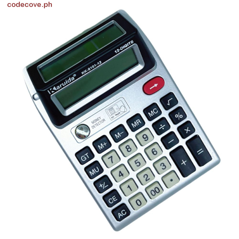 CODECOVE​ 12 Digits Calculator, Dual Screen Multifunctional Financial Accounter Calculator, Battery 