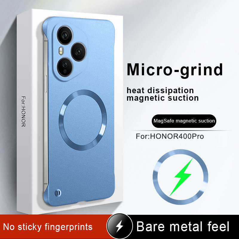 สําหรับ Honor 400 Pro Ultra Thin Metallic Paint Frameless Hard PC Case สําหรับ Honor400 400pro ฝาครอบป้องกันแม่เหล็ก