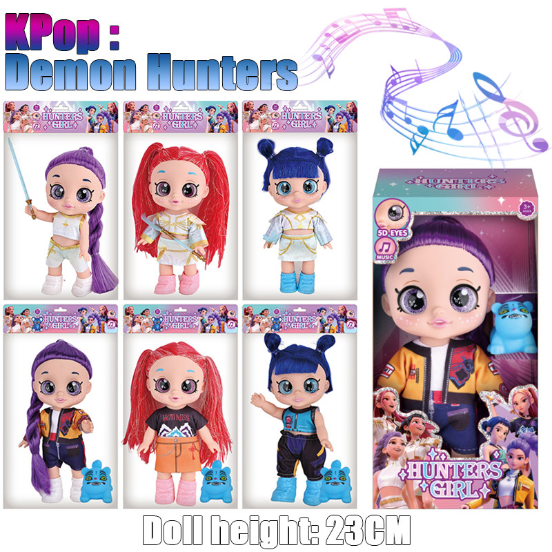 น่ารักการ์ตูนเพลง KPop Demon Hunters Action Figure Rumi Mira Zoeey ตุ๊กตา 23 ซม.เคลื่อนย้ายได้รูปของเล่นสําหรับของขวัญเด็ก