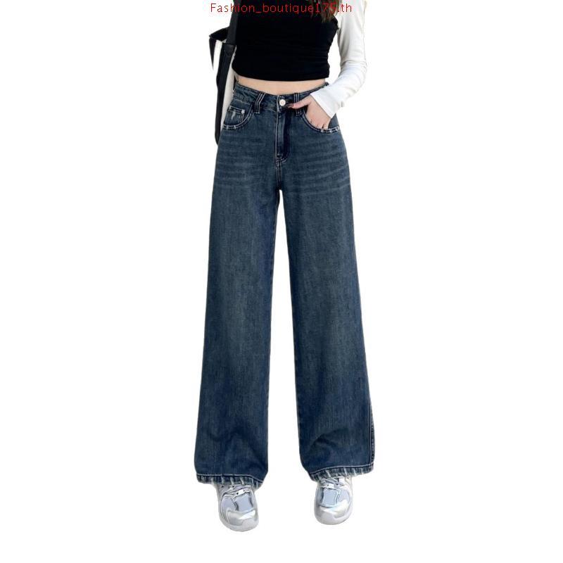 ยีนส์SARAN SR053 กางเกงยีนส์ทรงกระบอกกลางสีมิดไนท์