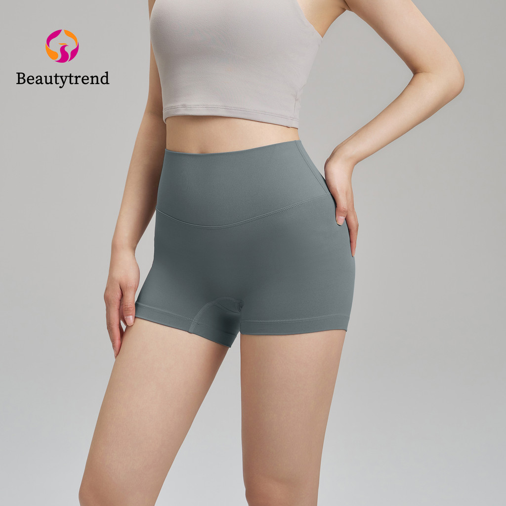【Beautytrend】กางเกงขาสั้นเอวสูงถึงกลางต้นขา เหมาะสำหรับกีฬา โยคะ และการฝึกวิ่ง ผลิตจากผ้าที่เป็นมิตรต่อผิว สไตล์ผู้หญิง