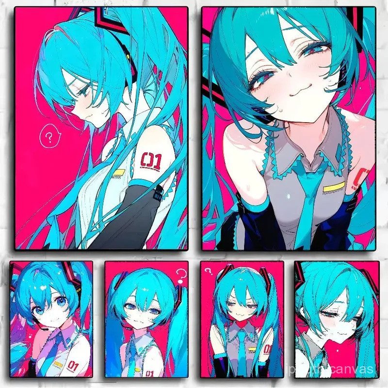 1PC น่ารัก H-HATSUNE M-MIKU คลาสสิกโปสเตอร์ Vintage Room Home Bar Cafe Decor Nordic Home Decor Minim