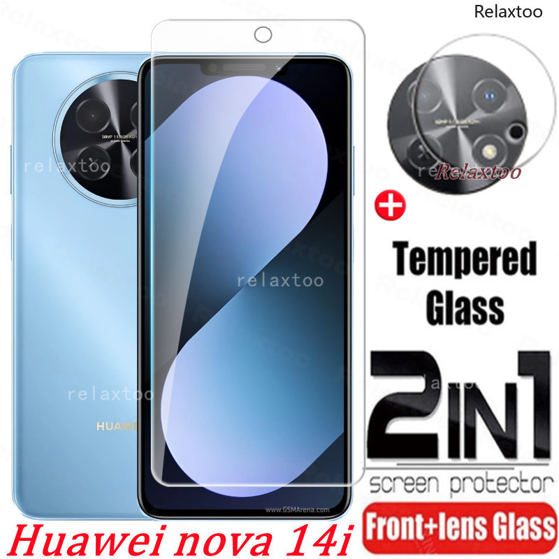 Huawei Nova 14i 2025 2in1 3D โค้งกระจกนิรภัยสําหรับ Huawei Nova 14 i 14i Nova14i 4G 5G เลนส์กล้องด้า