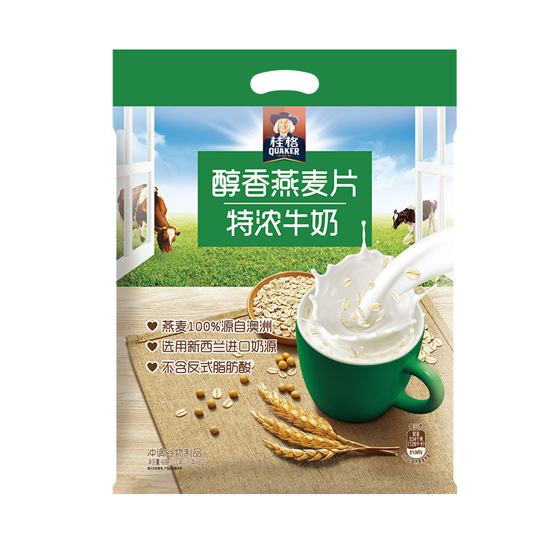 QUAKER/QUAKER เครื่องดื่มสําเร็จรูป ข้าวโอ๊ตนมเข้มข้นพิเศษ 540g