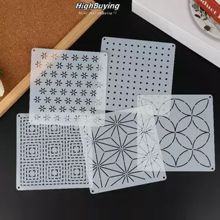 [ซื้อสูง] 9/32 ชิ้น Sashiko เย็บปักถักร้อยแม่แบบ DIY เรขาคณิต Patchwork ลายฉลุ PET นํากลับมาใช้ใหม่ Handmade เย็บปักถักร้อยหัตถกรรมเครื่องมือใหม่สต็อก