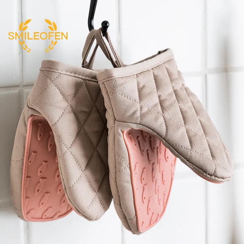 ถุงมือซิลิโคนกันร้อนเตาอบ คลิปจับจานชาม กันลวก Mitts Potholder ครัว