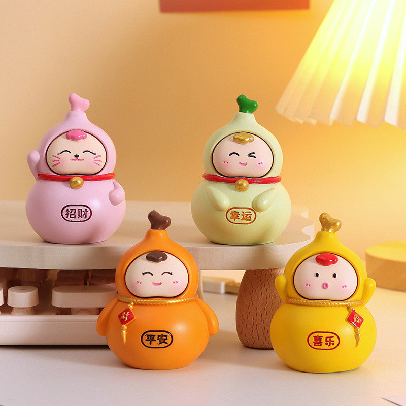 น่ารัก Transfer Gourd วิธีการทํางานตําแหน่งเครื่องประดับ Fu Lu So Peace Joy สํานักงานทํางานตําแหน่งป