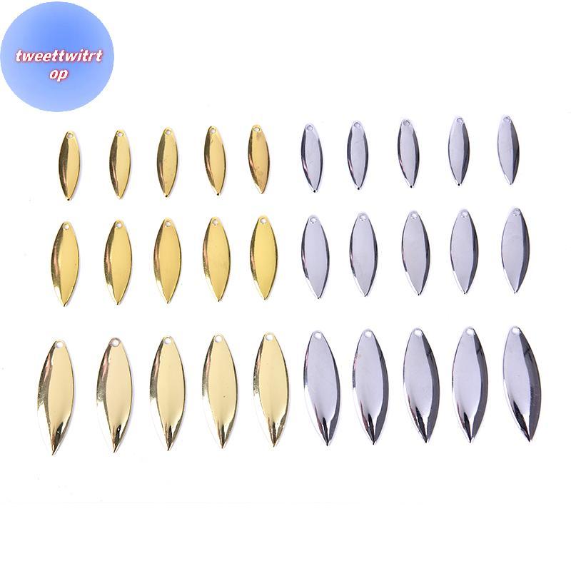DOUSUN 50 ชิ้น Willow Spinner Blades Smooth Finish, DIY Spinner เหยื่อตกปลา TH