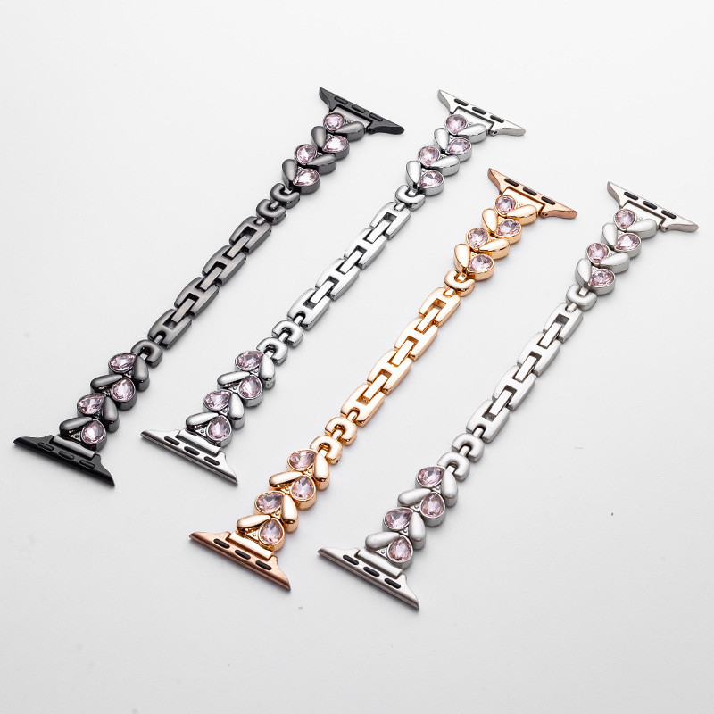 เหมาะสําหรับ Huawei fit4pro นาฬิกา FIT4 สายคล้อง Love เพชรโซ่โลหะสมาร์ทสร้อยข้อมือกีฬาอุปกรณ์เสริมสํ