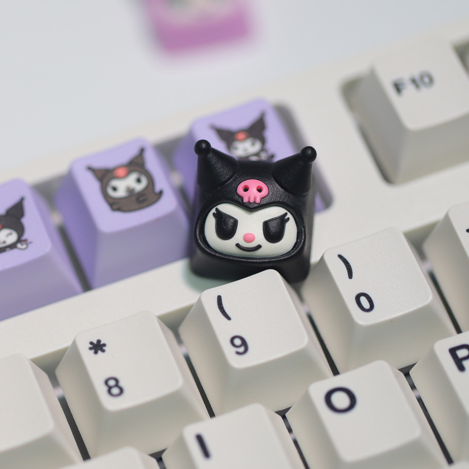 keycap ไทย keycap Kuromi ที่ไม่ซ้ํากัน Keycap คีย์บอร์ดเกม diy น่ารักการ์ตูน kuromi Cross คีย์บอร์ดแ