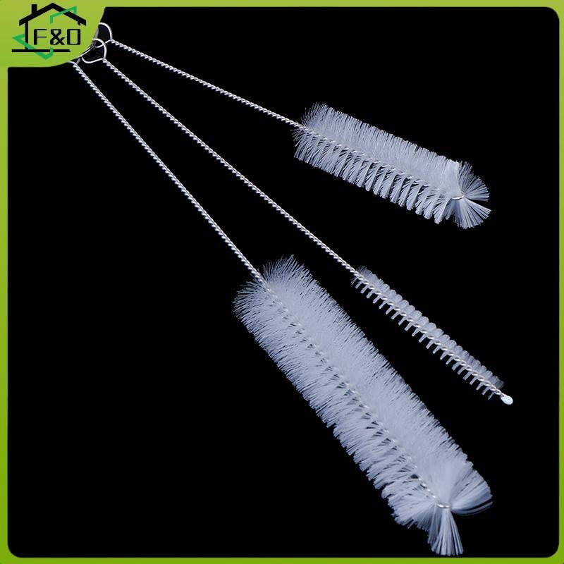 F&O สีขาว 3 ชิ้น lab หลอดทดลองแปรงทําความสะอาดขวดครัวในครัวเรือนเครื่องมือทําความสะอาด