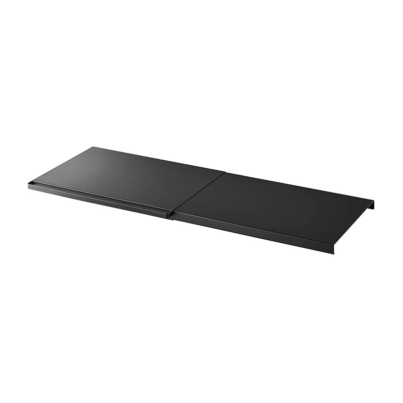 Yamazaki Adjustable Shelf Board for Tension Rods, L Black, approximately W46.5–90 x D35.5 x H3 cm, T