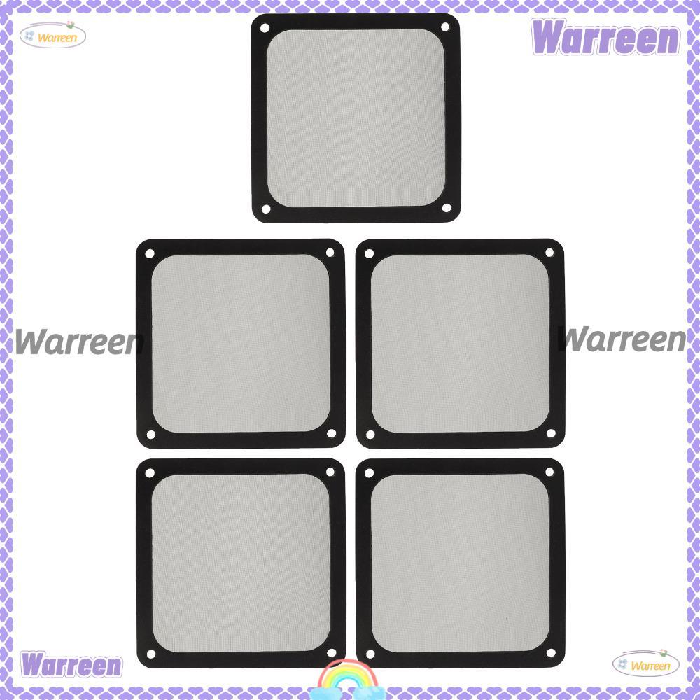 WARREEN 5PCS PC Fan Dust Filter, 140*140mm Dust Proof Fan Dust Mesh Cover, ใช้งานได้จริง Black /Whit