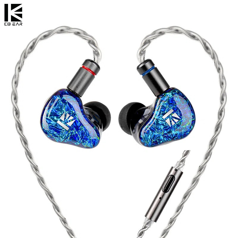 KBEAR Voyages SR8 1DD + 3BA Hybrid HiFi In Ear หูฟังซิลิโคนเหลว Bass Driver หูฟังเสียงรบกวน Cancelling Monitor หูฟัง