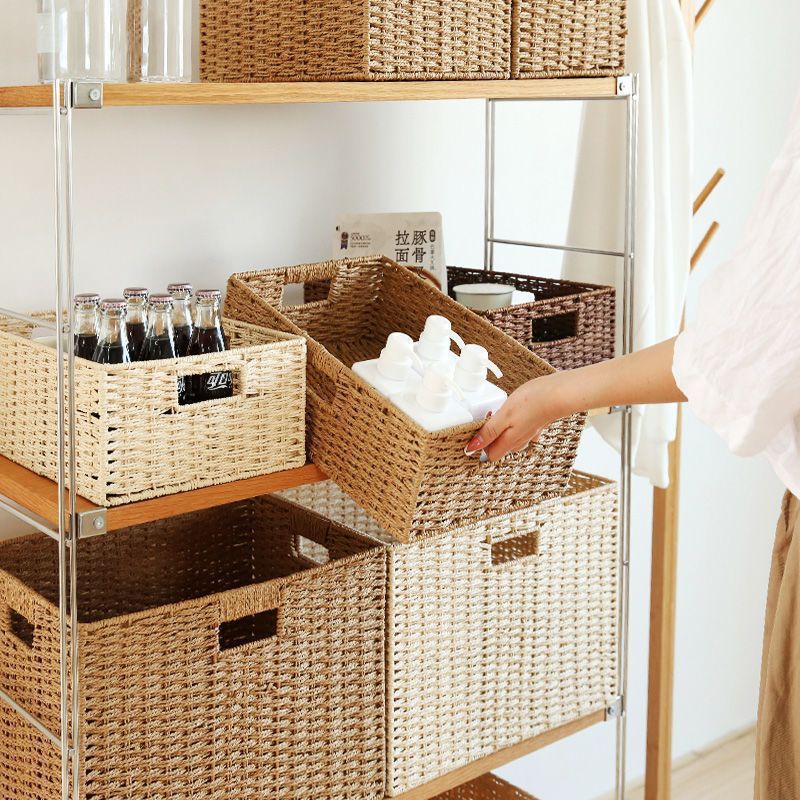 Popular~Woven basket, portable storage basket, storage basket, imitation rattan woven miscellaneous 