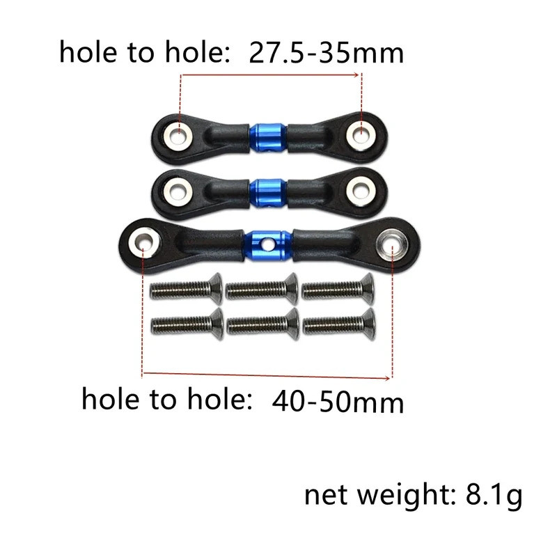 3 ชิ้นพวงมาลัย Link Rod Servo Rod สําหรับ Tamiya TT-02 TT-02T TT02 TT02T 1/10 RC รถอะไหล่อัพเกรดอุปกรณ์เสริม ราคา ถูกที่สุด ดีลบีเคเค แกลเลอรีภาพที่ 2