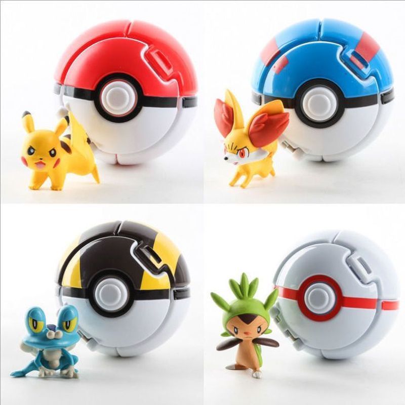 4 ประเภทระเบิด Pokemon Ball Touch Reversible Pokemon เครื่องประดับตุ๊กตาตุ๊กตา w