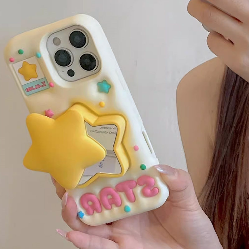 3D กันกระแทก สําหรับ OPPO Reno15 5G Reno 15F 15 Pro Max 14F 14 14Pro 13 13Pro เคสมือถือ Soft TPU Case เคสป้องกัน Cute Cartoon Mirror Star Cover เคสกันกระแทก เคสป้องกันสามมิติ