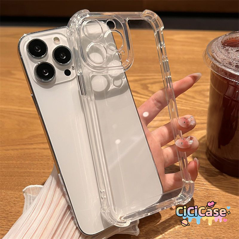 เหมาะสำหรับ IPhone XR X XS Max 17AIR 17 13 15 12 14 8 16 11 Pro Max 16 15 Plus โปร่งใสป้องกันการตกเกรดสูงทนต่อสิ่งสกปรก