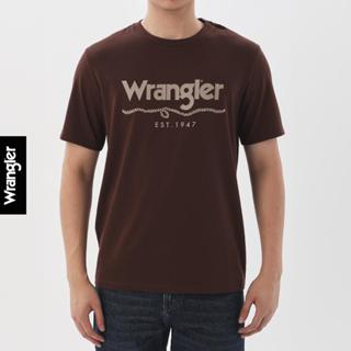 WRANGLER เสื้อยืดแขนสั้นผู้ชาย รุ่น WR F325MTSSF20 สีน้ำตาล