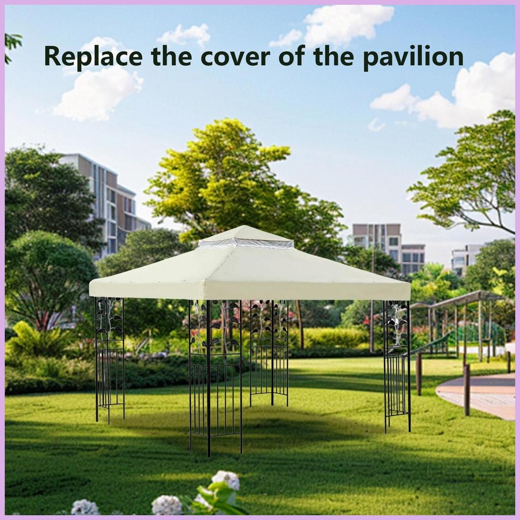 Gazebo Top Replacement Gazebo Canopy Top กันน้ํา Shade หลังคาสองชั้นสําหรับ Barbeque สวนกลางแจ้ง chw