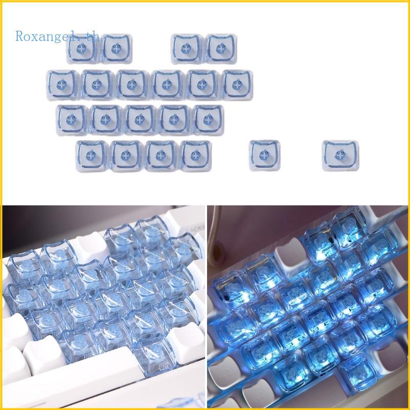 ROX MAO Profile PC Love แกะสลักชุดปุ่มกด 21Keys Backlit การพิมพ์ตามหลักสรีรศาสตร์