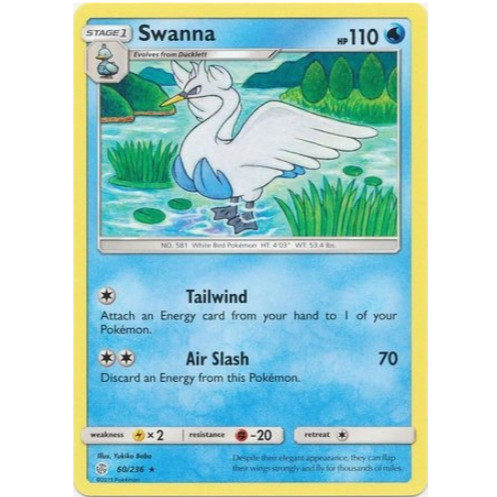 [การ์ดโปเกมอน TCG] Swanna - 60/236 - หายาก