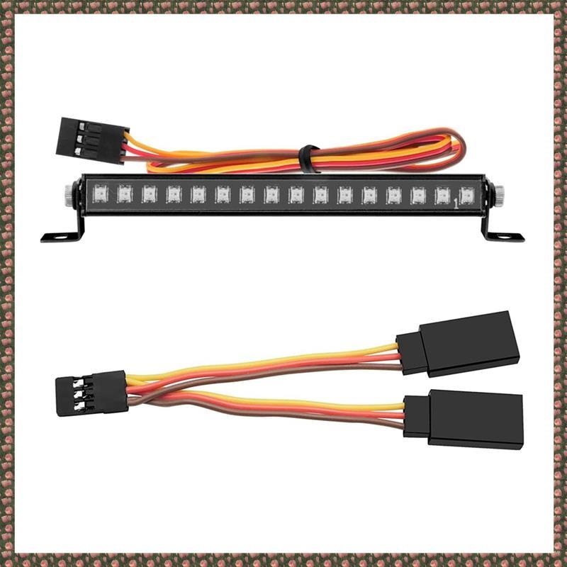 [homegarden1] โลหะ 16 LED 8 โหมดไฟหลังคาบาร์โคมไฟหลังคาอะไหล่สําหรับ TRX4M TRX4-M 1/18 RC Crawler รถ