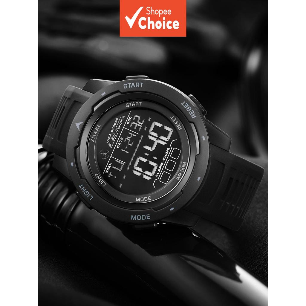 SMAEL นาฬิกาสปอร์ต 8105, จอแสดงผลคู่ Analog Digital 50M กันน้ํา Unisex ของขวัญฤดูร้อนกลางแจ้ง