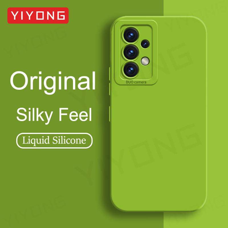 A52 A53 กรณี YIYONG Square ซิลิโคนเหลวสําหรับ Samsung Galaxy A52 s A52s A53 A54 A55 A56 5G เคสโทรศัพท์